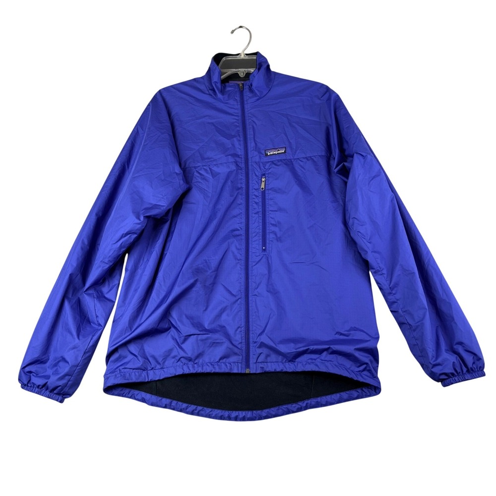 Patagonia Size M Blue Windbreaker Fleece Lined Ripstop Full Zip Jacket Gorpcore